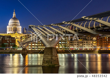 St paul cathedral with millennium bridge 48353542