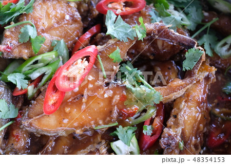 Fried fish thai food cooking Fried fish thai food cooking 48354153