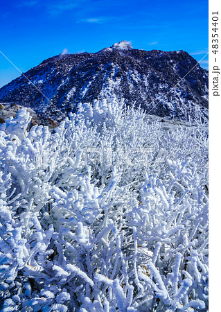 普賢岳からの平成新山(雲仙岳の冬景色と霧氷) 【長崎県雲仙市】 普賢岳からの平成新山(雲仙岳の冬景色と霧氷) 【長崎県雲仙市】 48354401