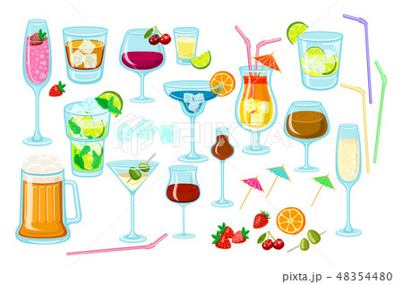 Set of coctails. classic Alcoholic drinks isolated Set of coctails. classic Alcoholic drinks isolated 48354480