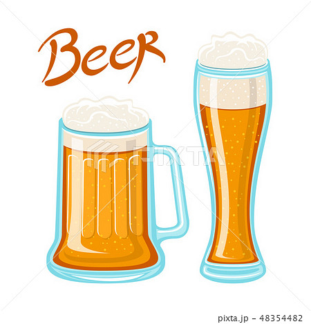 Vector image of mugs of beer glass. Drinks 48354482