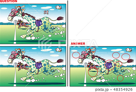 間違い探し、競馬 間違い探し、競馬 48354926