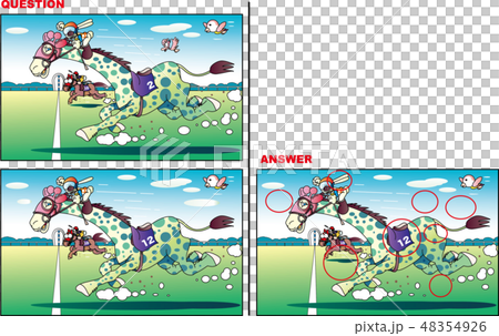 間違い探し、競馬 間違い探し、競馬 48354926