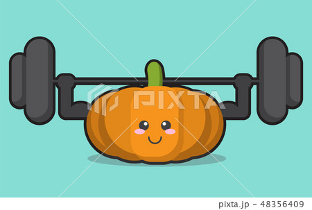 cartoon pumpkin health strong background cartoon pumpkin health strong background 48356409