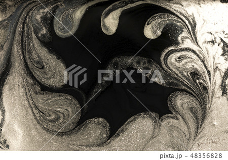 Gold marbling texture design. Pale marble pattern. Fluid art. 48356828
