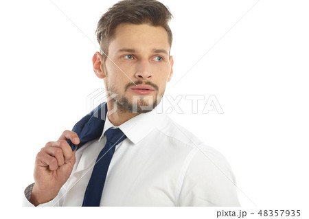 business, people and office concept - businessman in suit business, people and office concept - businessman in suit 48357935
