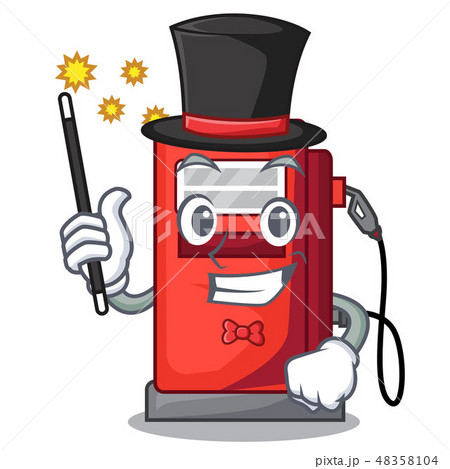 Magician gosoline pump front the cartoon house 48358104