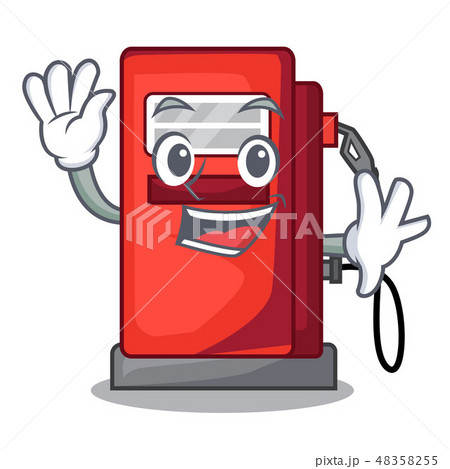 Waving gosoline pump isolated in the mascot 48358255