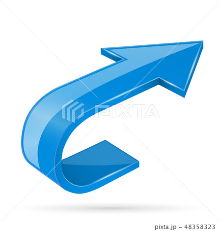 Blue 3d shiny arrow Blue 3d shiny arrow 48358323