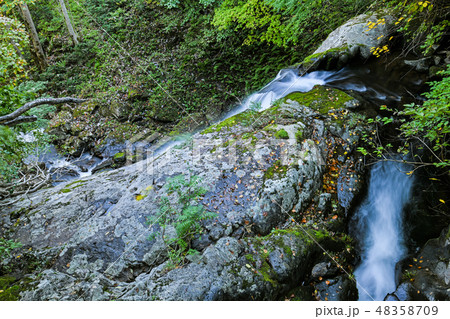 初秋の宇津江四十八滝　王滝の滝口 48358709