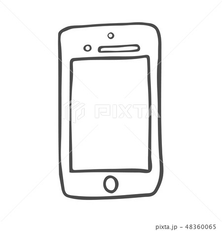 Smart phone doodle icon. Hand drawn sketch in vector Smart phone doodle icon. Hand drawn sketch in vector 48360065