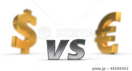 economic war concept. dollar versus euro. 3d illustration 48360401