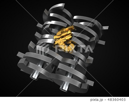 euro dropped in shredder. brexit crisis concept. 3d illustration. 48360403