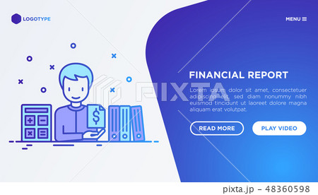 Financial report: accountant with calculator 48360598