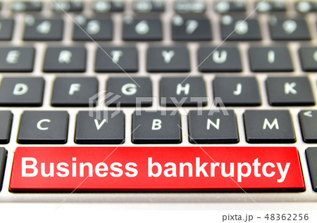 Business bankruptcy word on computer space bar 48362256