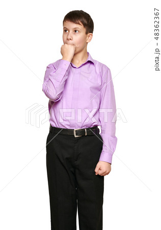 Boy posing on white background 48362367