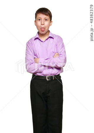 Boy posing on white background 48362379