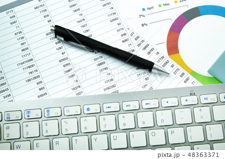 The keyboard on work table for  business content. 48363371