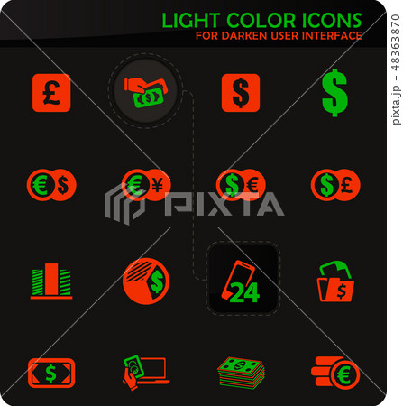 Currency exchange icons set 48363870