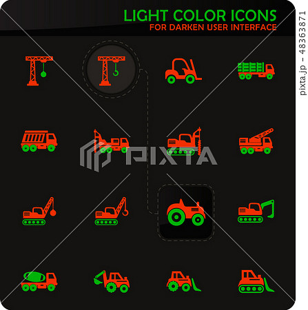 Construction transport icons set 48363871