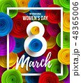 Number 8 on colorful paper flower background 48365006