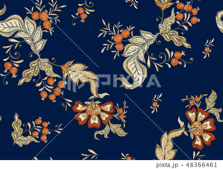 Fantasy floral seamless pattern 48366461