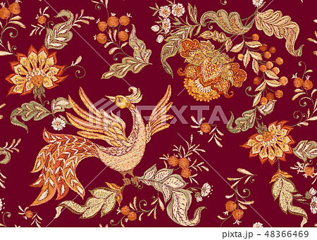 Fantasy floral seamless pattern 48366469