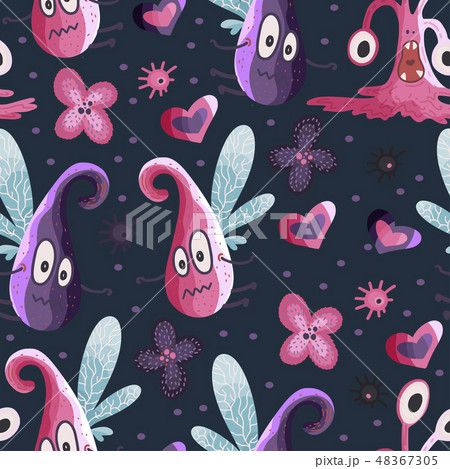 Cute cartoon monsters. Vector, 48367305