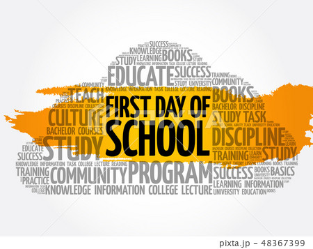 First day of school word cloud collage 48367399
