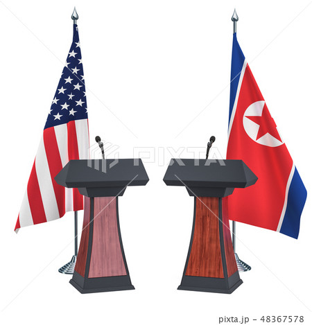 North Korea and United States meeting concept North Korea and United States meeting concept 48367578