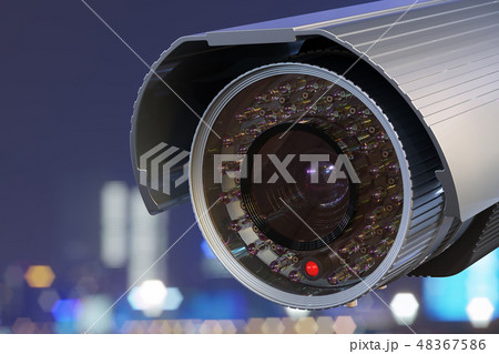 Security surveillance camera in the city 48367586