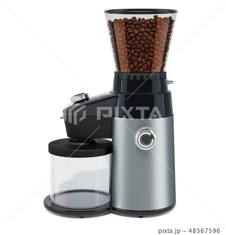 Electric coffee grinder with coffee beans 48367596