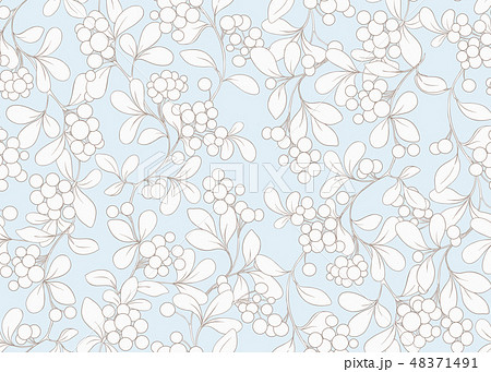 Seamless pattern with autumn leaves and berries Seamless pattern with autumn leaves and berries 48371491