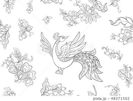 Fantasy floral seamless pattern Fantasy floral seamless pattern 48371502