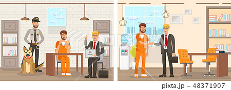 Flat Vector Illustration System Works Law Firm. 48371907