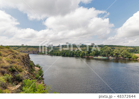 Khortytsia island and River Dnieper, Ukraine. 48372644
