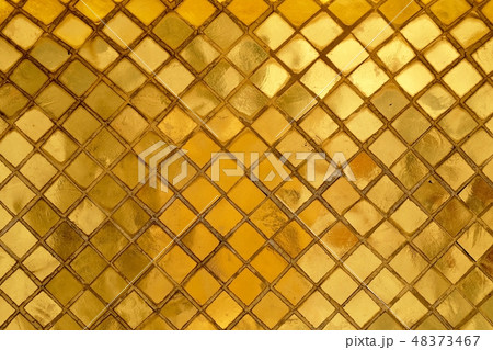 Texture of Golden Mosaic Wall Background 48373467