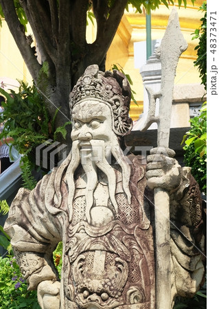 Sculpture of Chinese Warrior in Wat Phra Kaew Sculpture of Chinese Warrior in Wat Phra Kaew 48373471