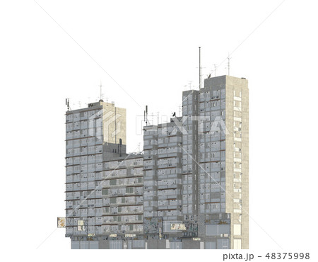 Slums buildings isolated on white background 3d illustration 48375998