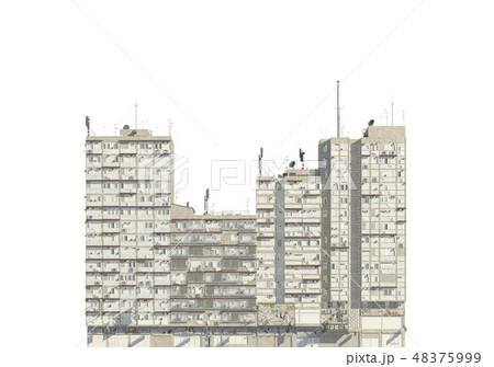 Slums buildings isolated on white background 3d illustration 48375999