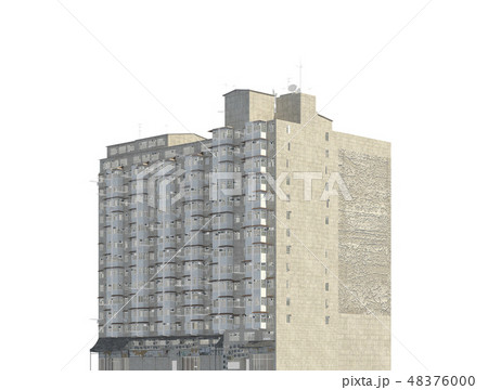 Slums buildings isolated on white background 3d illustration 48376000