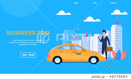 Flat Banner Business Taxi. Modern Automobile. Flat Banner Business Taxi. Modern Automobile. 48376065