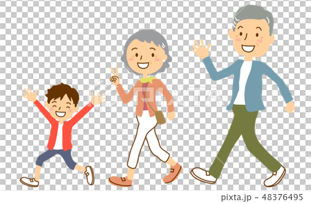 GW祖父母孫男の子行進全身 GW祖父母孫男の子行進全身 48376495