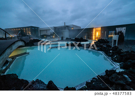 Geothermal Spa Blue Lagoon in Reykjavik, Iceland. 48377583