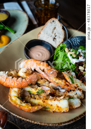 Langoustines - Icelandic cuisine made of lobster. 48378017