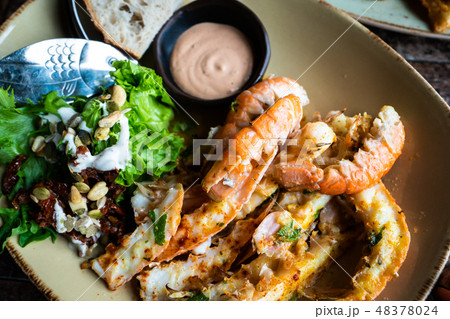 Langoustines - Icelandic cuisine made of lobster. 48378024