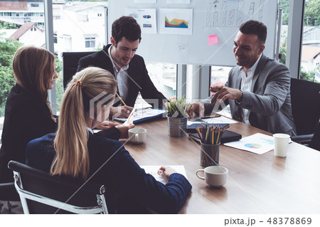 Business People in Group Meeting at Office Room. Business People in Group Meeting at Office Room. 48378869