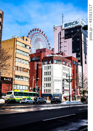 札幌都市風景　市電周辺風景 すすきの　ススキノ　薄野 48382317