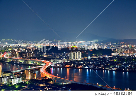 福岡市 夜の街並み 夜景展望 福岡市 夜の街並み 夜景展望 48382584