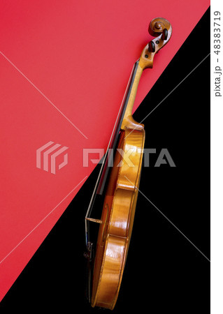 Violin on a multi-colored background, side view Violin on a multi-colored background, side view 48383719